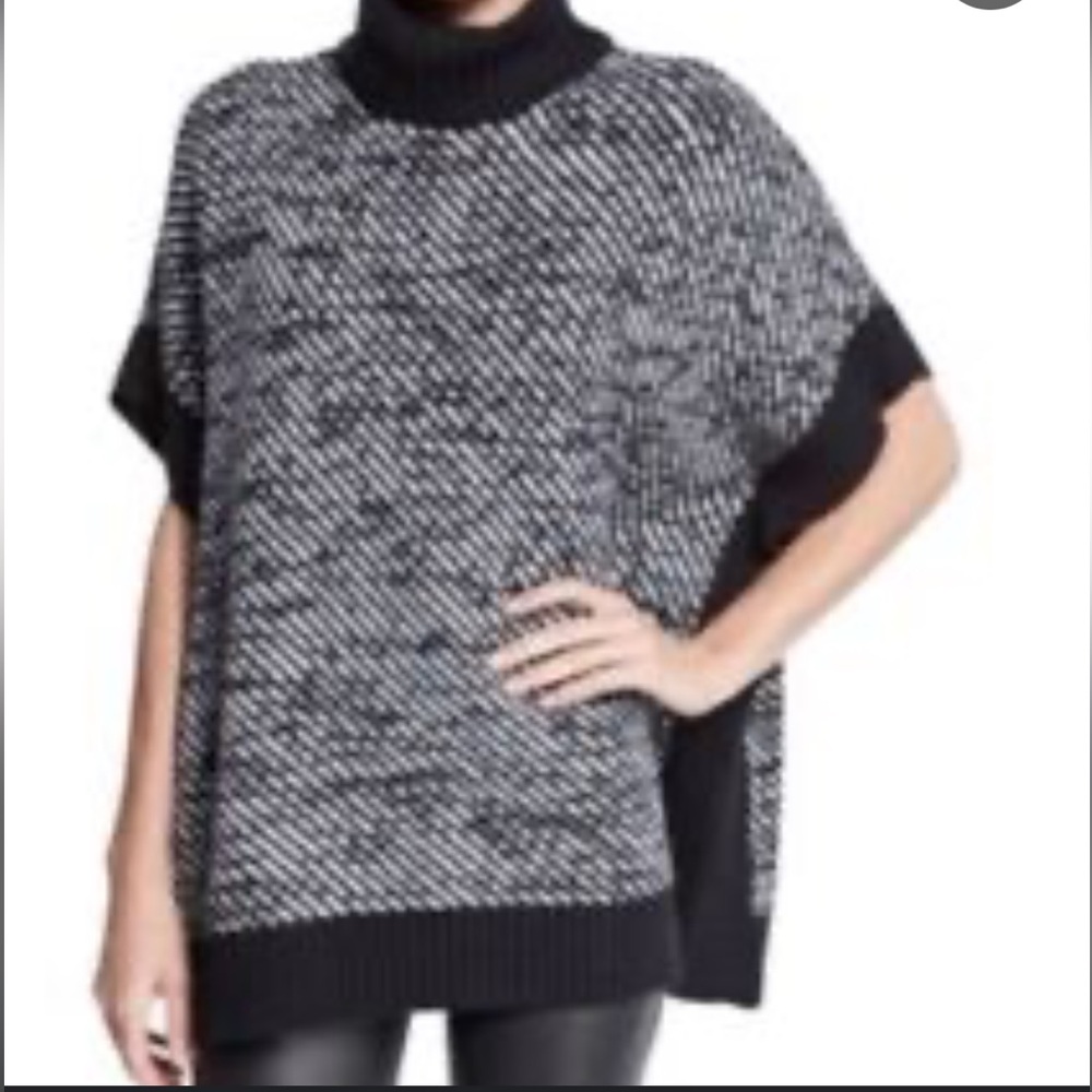 Micheal Kors Twill-Stitch Turtleneck Poncho